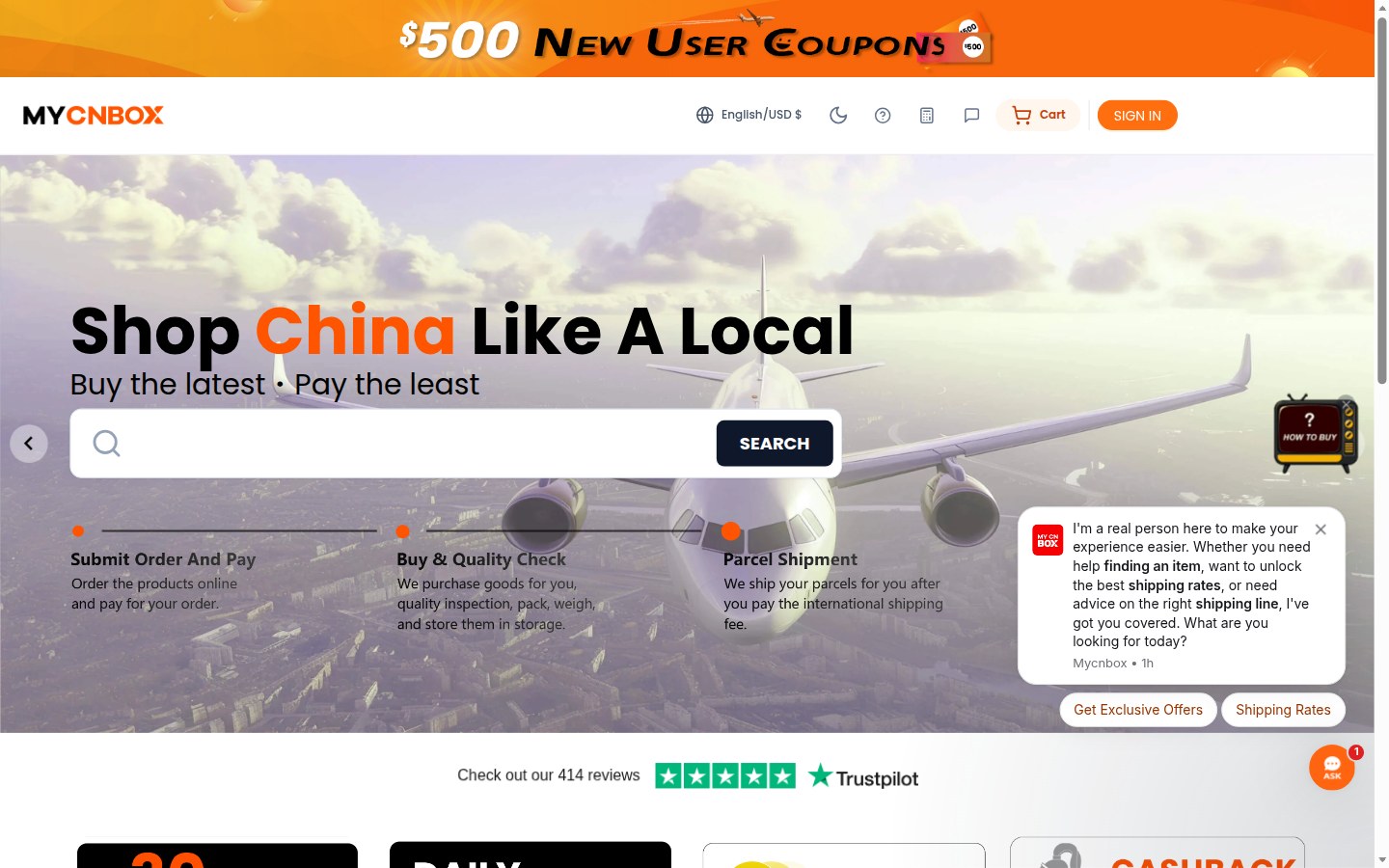 Portada oficial de MyCNBox: búsqueda, cupón y acceso